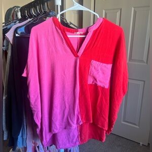 JODIFL Vibrant Pink and Red Blouse